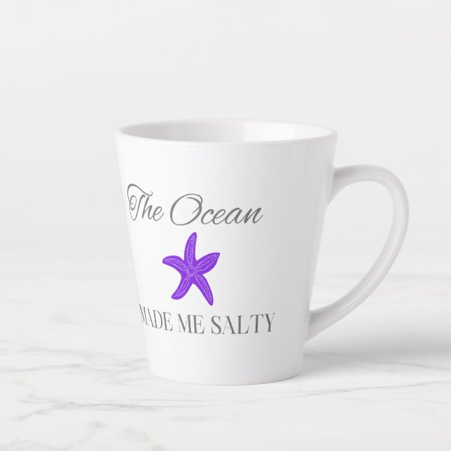 Caneca De Café Latte O Oceano Me Tornou Salgado, Presente Divertido de  (Direita)