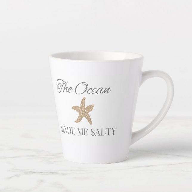 Caneca De Café Latte O Oceano Me Tornou Salgado, Presente Divertido de  (Direita)