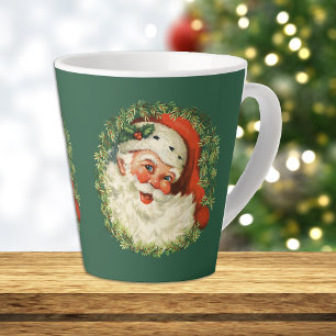 Caneca De Café Latte O Pai Natal Wreath