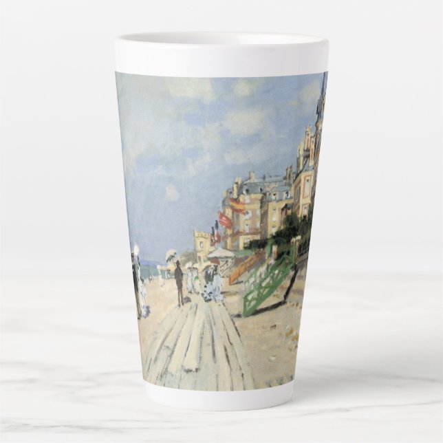 Caneca De Café Latte O passeio em Trouville por Claude Monet (Frente)