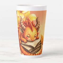 Caneca De Café Latte O Pequeno Dragão Místico.