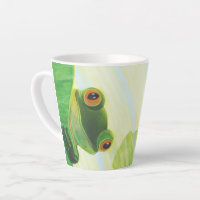 O sapo verde de olhos grandes atrás da almofada de