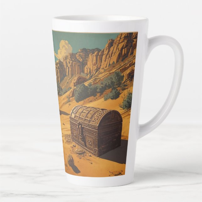 Caneca De Café Latte O tesouro perdido no deserto (Direita)