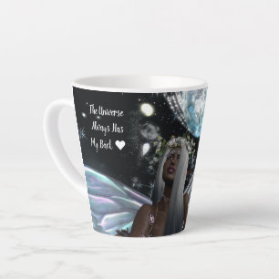 Caneca De Café Latte O Universo Tem A Minha Fada De Trás De 12 Oz.Lata