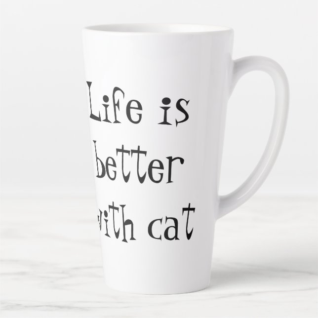 Caneca De Café Latte O vivo é melhor com o gato (Direita)