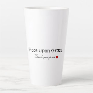 Caneca De Café Latte Obrigado Jesus Grace Sobre Grace Faith Heart