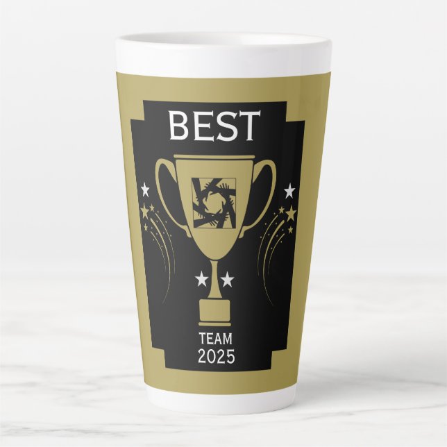 Caneca De Café Latte Obrigados da equipe corporativa (Frente)