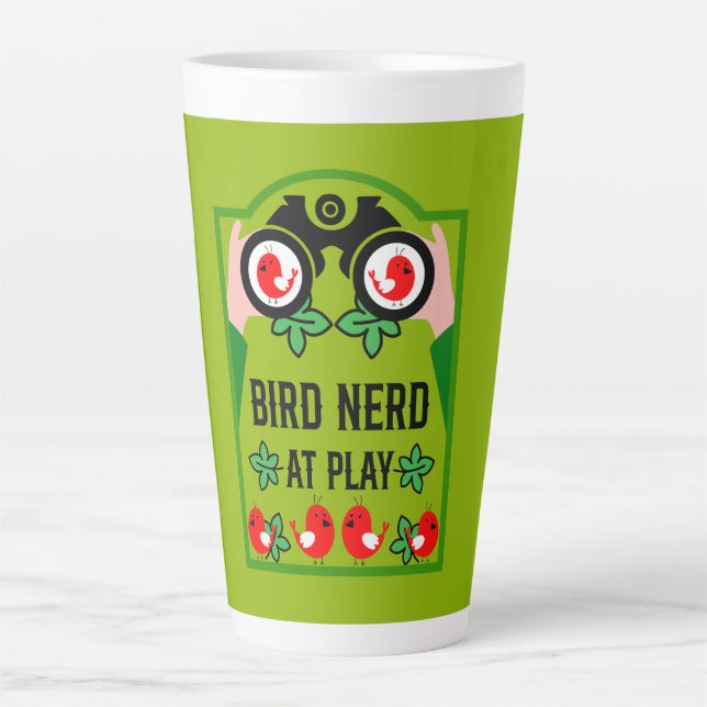 Caneca De Café Latte Observador de Pássaros Único Original (Frente)