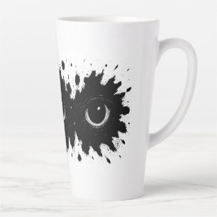 Caneca De Café Latte Observador na Tinta: Sigilo da Mancha no Olho