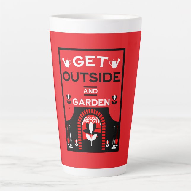 Caneca De Café Latte Obter Presente de Jardinagem Exterior (Frente)