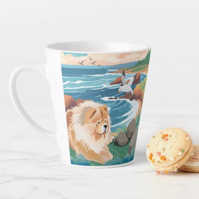Caneca De Café Latte Oceano de cão-da-vaca SEAKISSED (Criador carregado)