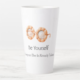 Caneca De Café Latte Óculos de Abóbora Seja Você Mesmo