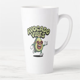 Caneca De Café Latte Óculos de Sol Divertidos Abacate