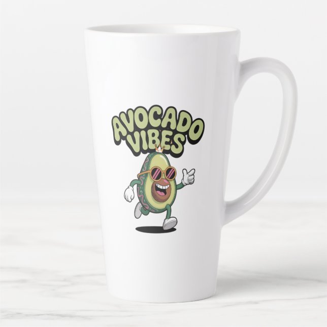 Caneca De Café Latte Óculos de Sol Divertidos Abacate (Direita)
