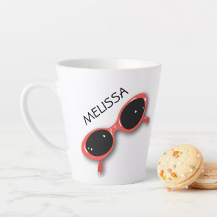 Caneca De Café Latte Óculos de sol vermelhos retrorreflectores PERSONA