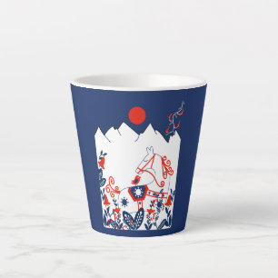 Caneca De Café Latte Ofertas De Arte Folclórica Suecas E Finlandesas