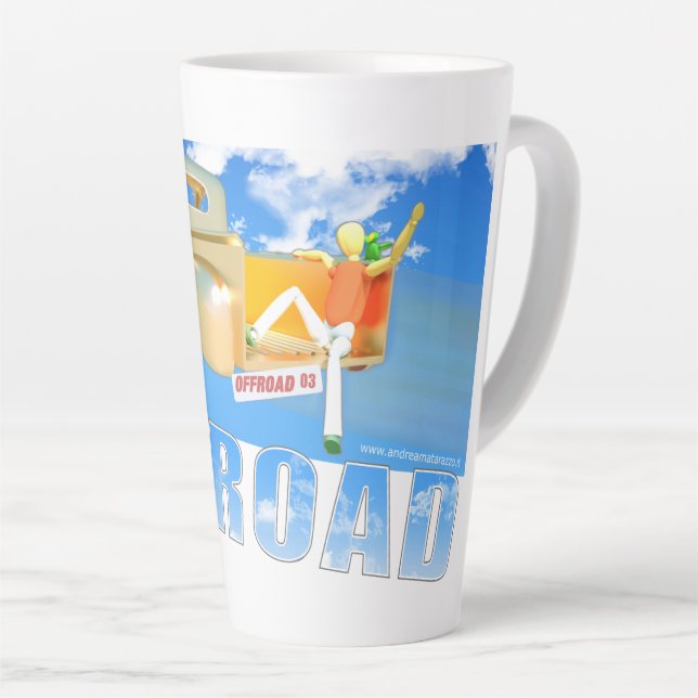 Caneca De Café Latte Offroad - 03 (Ângulo direito)