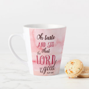 Caneca De Café Latte Oh Gosto E Vê Que O Senhor É Bom Salmo 34:8