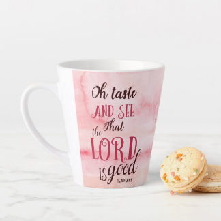 Caneca De Café Latte Oh Gosto E Vê Que O Senhor É Bom Salmo 34:8