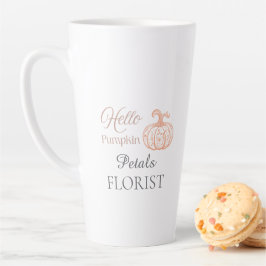 Caneca De Café Latte Olá Abóbora Florista Negócios Marcas Halloween