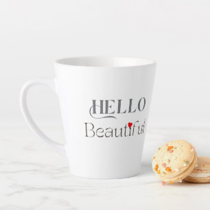 Caneca De Café Latte OLÁ Belo, Presente Inspirador para Ela