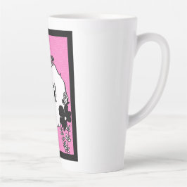 Caneca De Café Latte Olá! – Cartão de Boas-Vindas Floral Brilhante