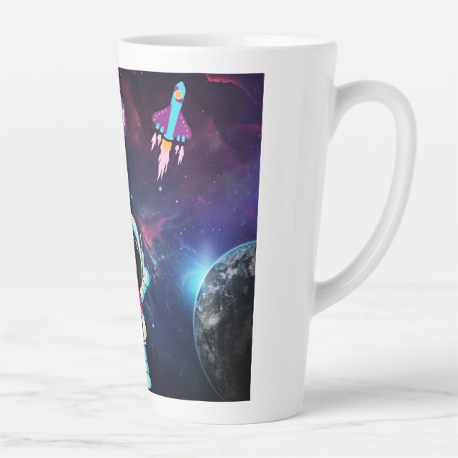 Caneca De Café Latte Olá do espaço. (Direita)