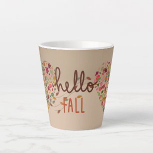 Caneca De Café Latte Olá, Fall, Latte Mug