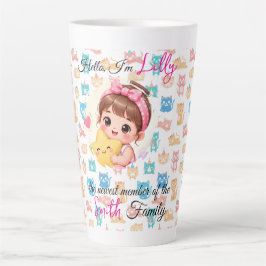 Caneca De Café Latte Olá, membro mais novo dos padrões de família gato 