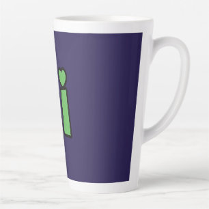 Caneca De Café Latte Olá néon, coração incluído 🌿 Brilho no escuro "Oi