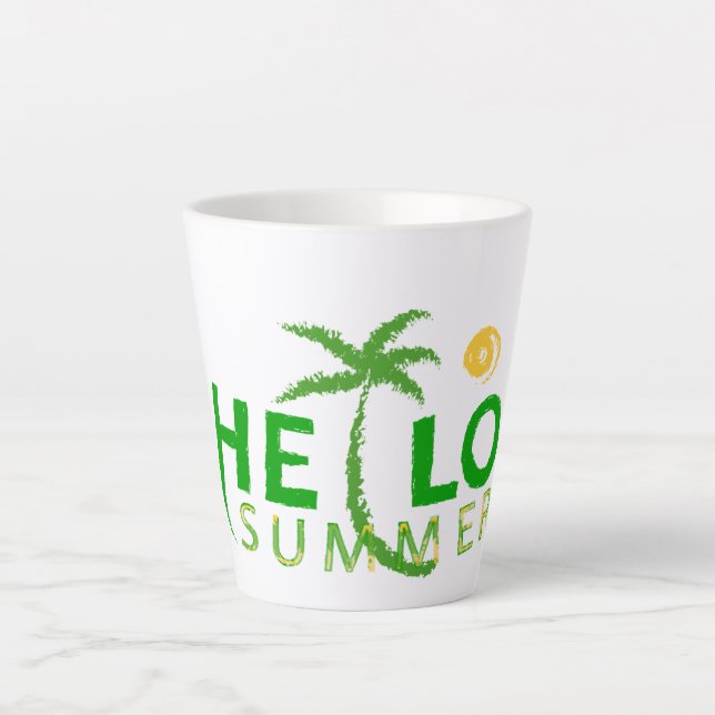Caneca De Café Latte Olá Summer (Frente)