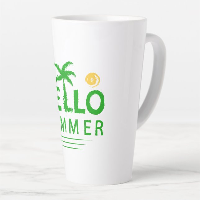 Caneca De Café Latte Olá Summer (Ângulo direito)