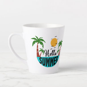 Caneca De Café Latte Olá Summer