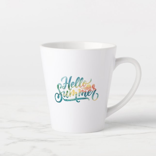 Caneca De Café Latte Olá Verão (Direita)