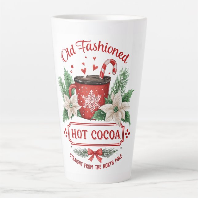 Caneca De Café Latte Old-Fashioned Hot Cocoa – North Pole Nostalgia (Frente)