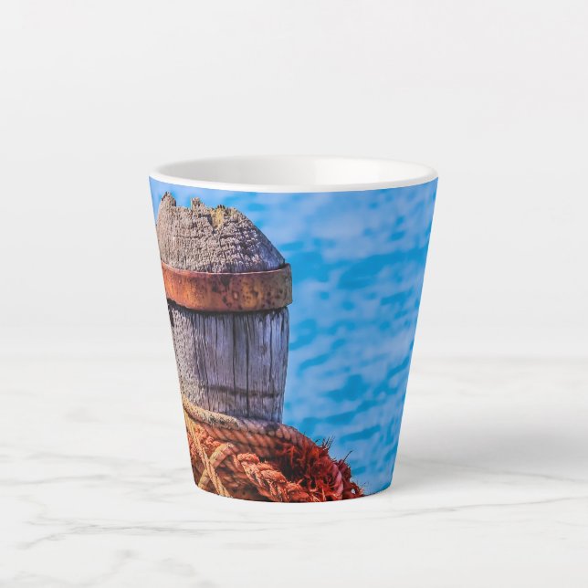 Caneca De Café Latte Old Mooring Bollard (Frente)