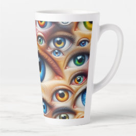 Caneca de Café Latte Olhos Surrealistas 12 & 17 oz