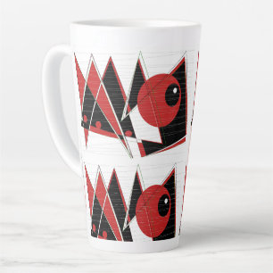 Caneca De Café Latte Olhos Vermelhos Observando Mug Alto