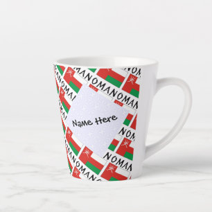 Caneca De Café Latte Oman Omani Flag Enviado Personalizado