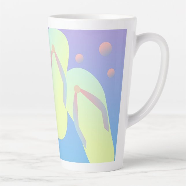 Caneca De Café Latte Ombre Chinelo de Verão (Direita)