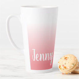 Caneca De Café Latte Ombre Coral Personalizado