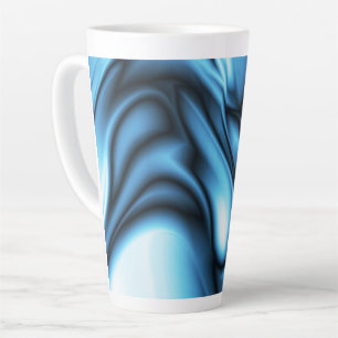 Caneca De Café Latte Onda de Seda Azul