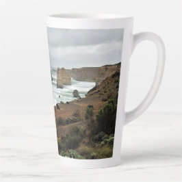 Caneca De Café Latte Ondas contra o tempo - Excelente Ocean Road