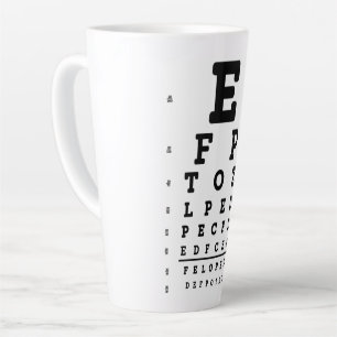 Caneca De Café Latte Optometrista do Gráfico de Olhos