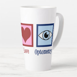 Caneca De Café Latte Optometrista Paz Optometria Azul