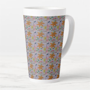 Caneca De Café Latte Orange Lily