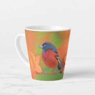Caneca De Café Latte Orchard Oriole Songbird Pintura Original