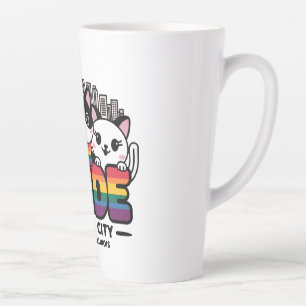 Caneca De Café Latte Orgulho da Cidade de Chicago Illinois EUA Rainbow