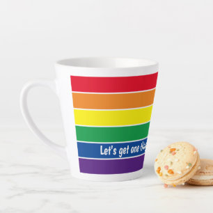Caneca De Café Latte Orgulho gay Arco-Íris Adicionar seu próprio texto