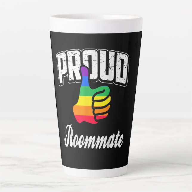 Caneca De Café Latte Orgulho Gay do Colega de Quarto (Frente)